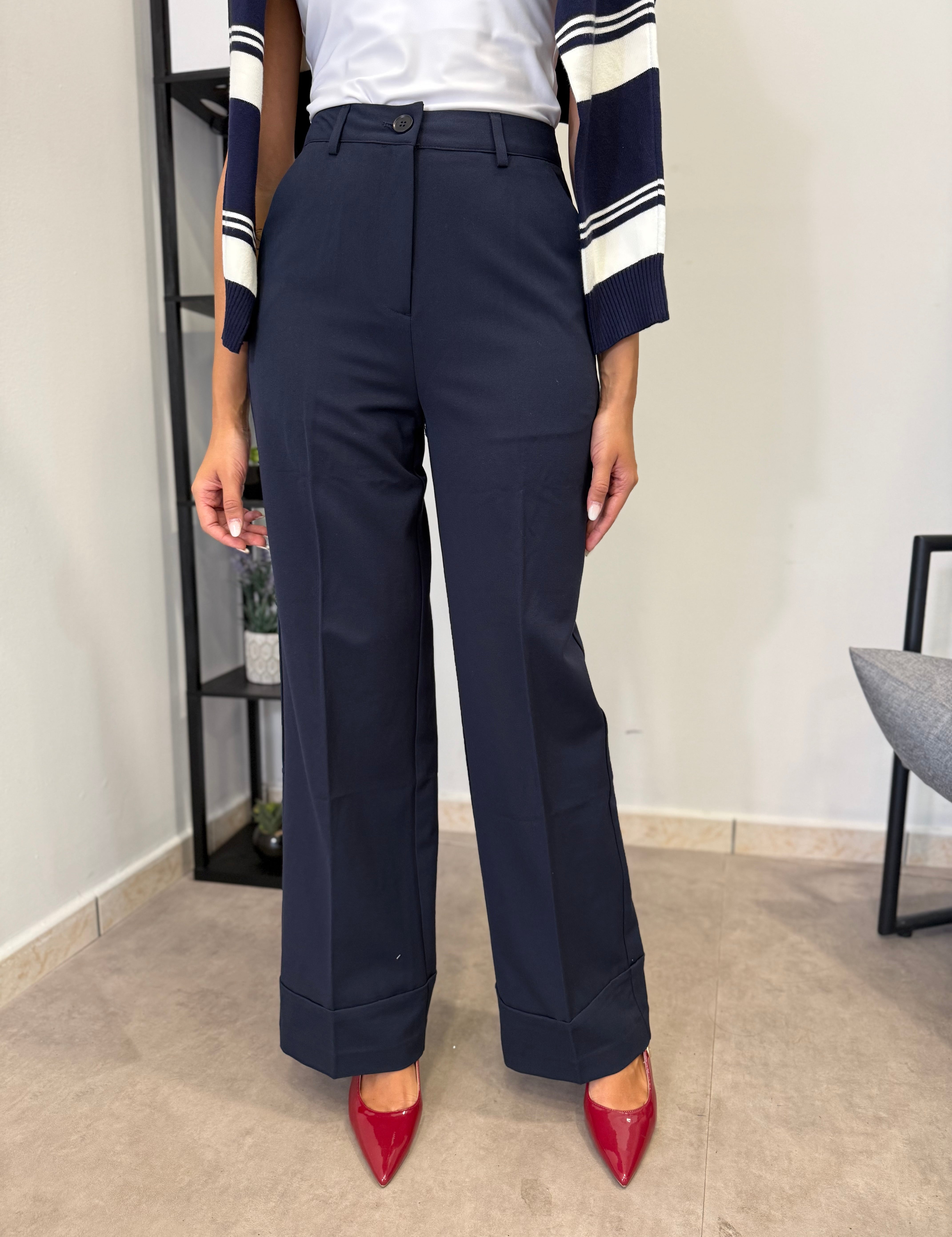 Pantalone Palazzo - Blu 8123
