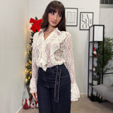 Camicia in pizzo con strass 212