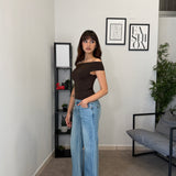 Maglia Crop con scollo a barca 1457