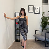 Tuta slim fit a pois 1276