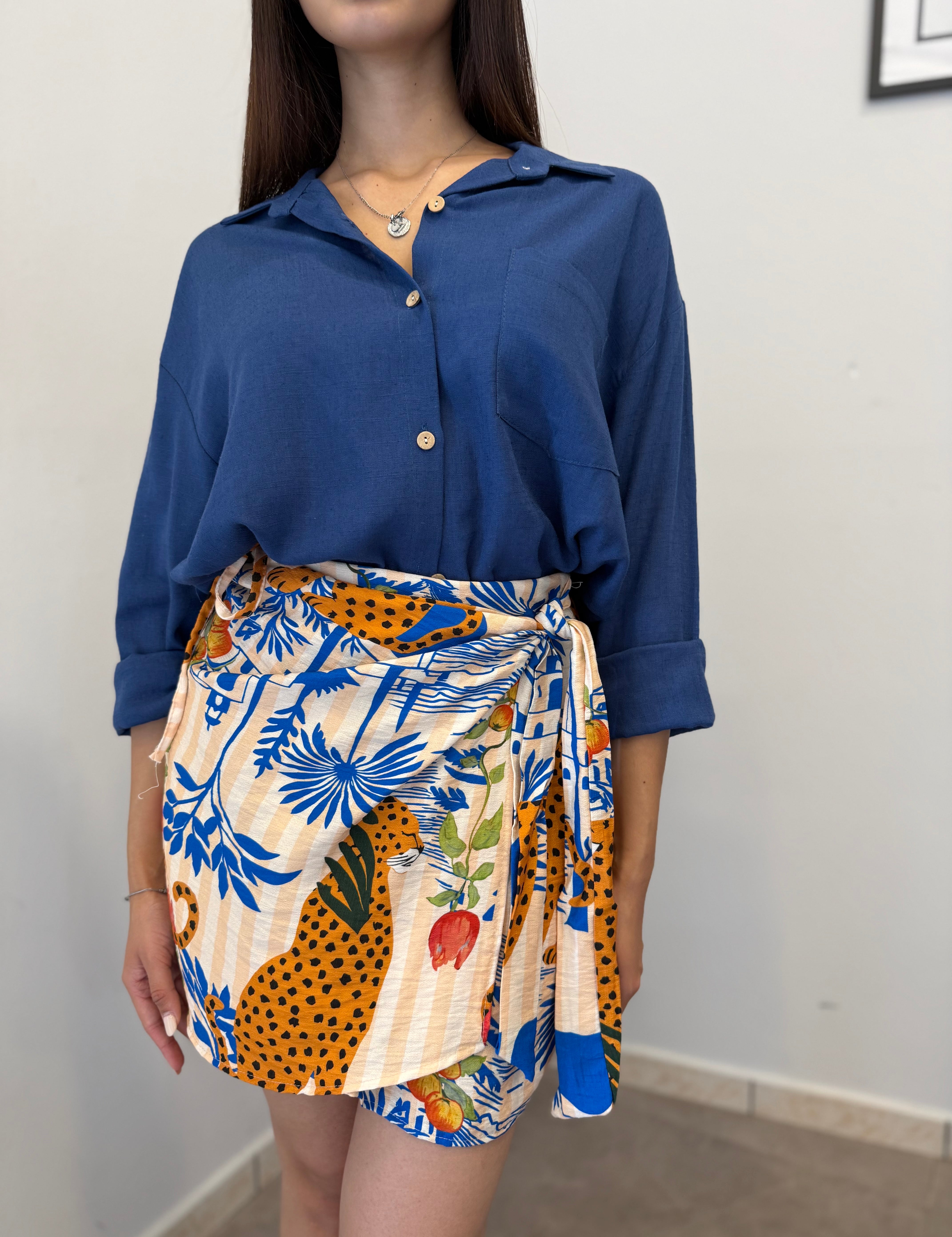 MiniGonna Pareo Etnic Blu 6326