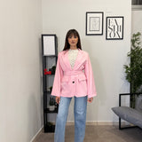 Blazer con Cintura Pink - 3871
