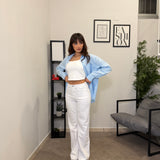 Jeans Wide leg Bianco 1535