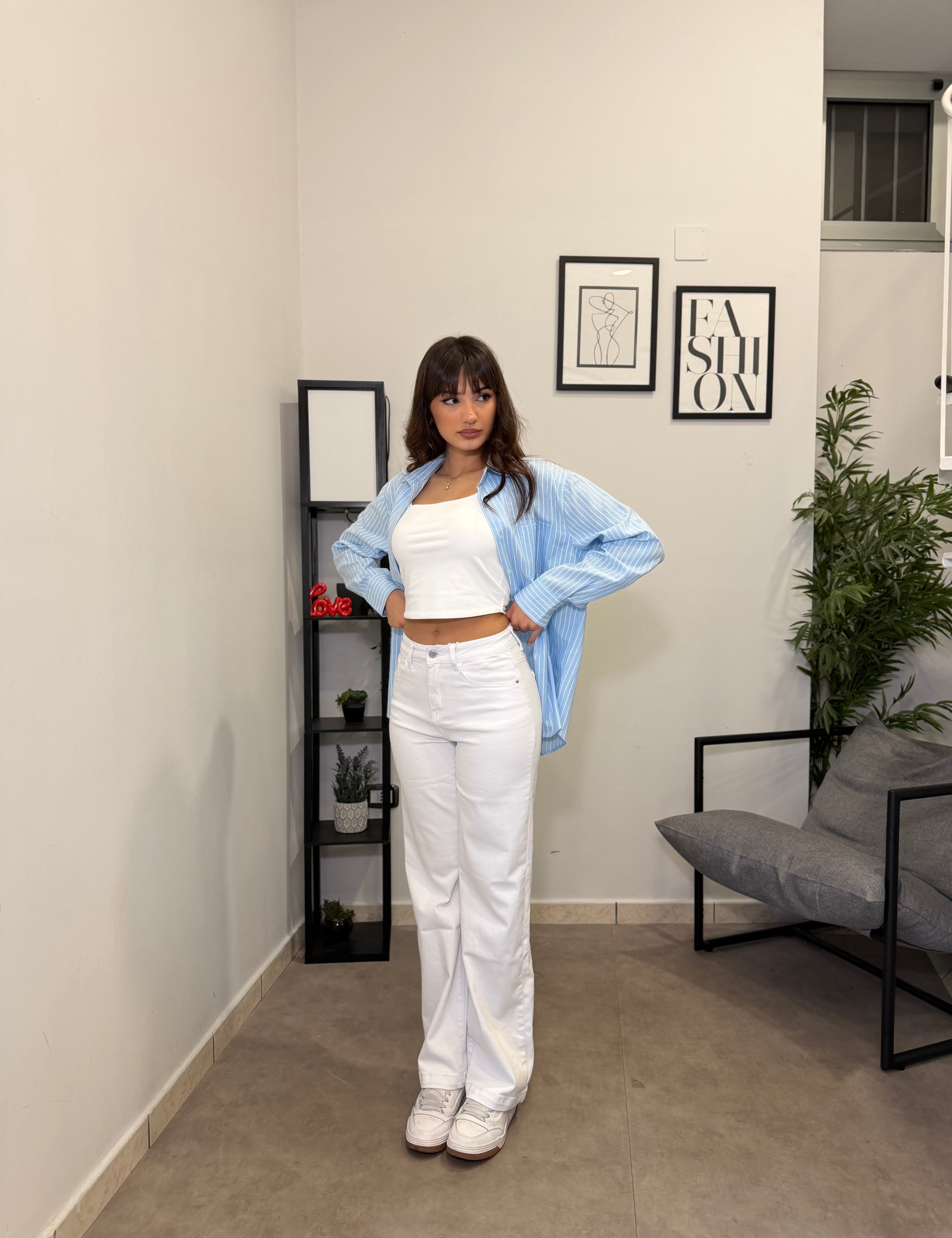Jeans Wide leg Bianco 1535