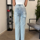 Jeans Wide Leg con strappi 8657