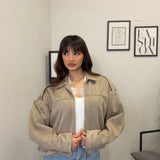 Giubbotto effetto camoscio - Beige 2808