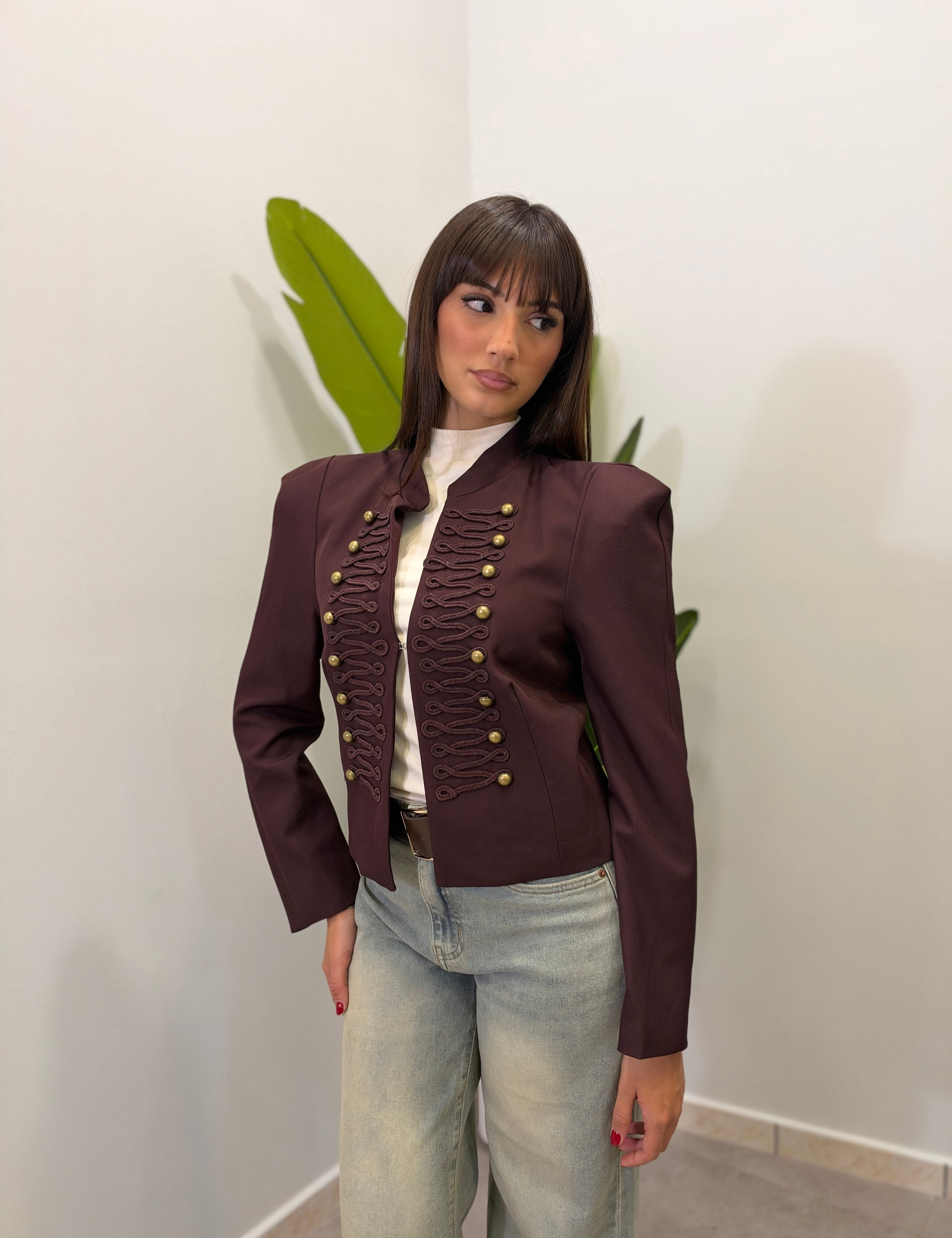 Giacca crop Military 8006