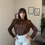 Camicia in Raso - Brown 648