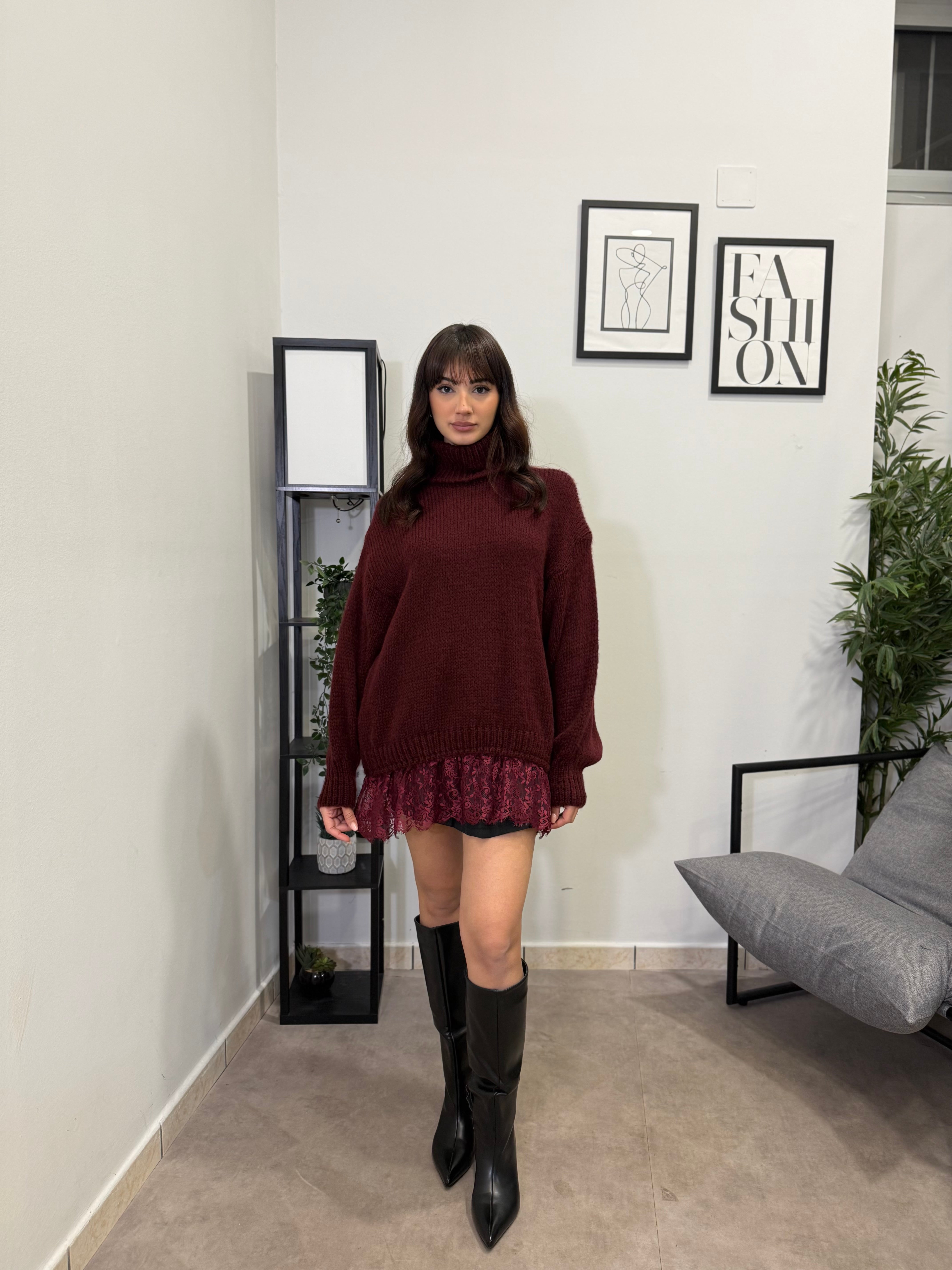 Maxi Pull con pizzo 3397