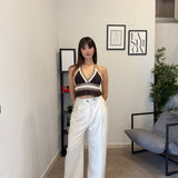 Pantalone in misto lino 5845