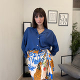 Camicia in Misto Lino - Blu 2437