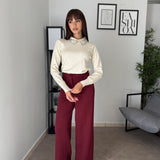 Pantalone Palazzo - Bordeaux 8123