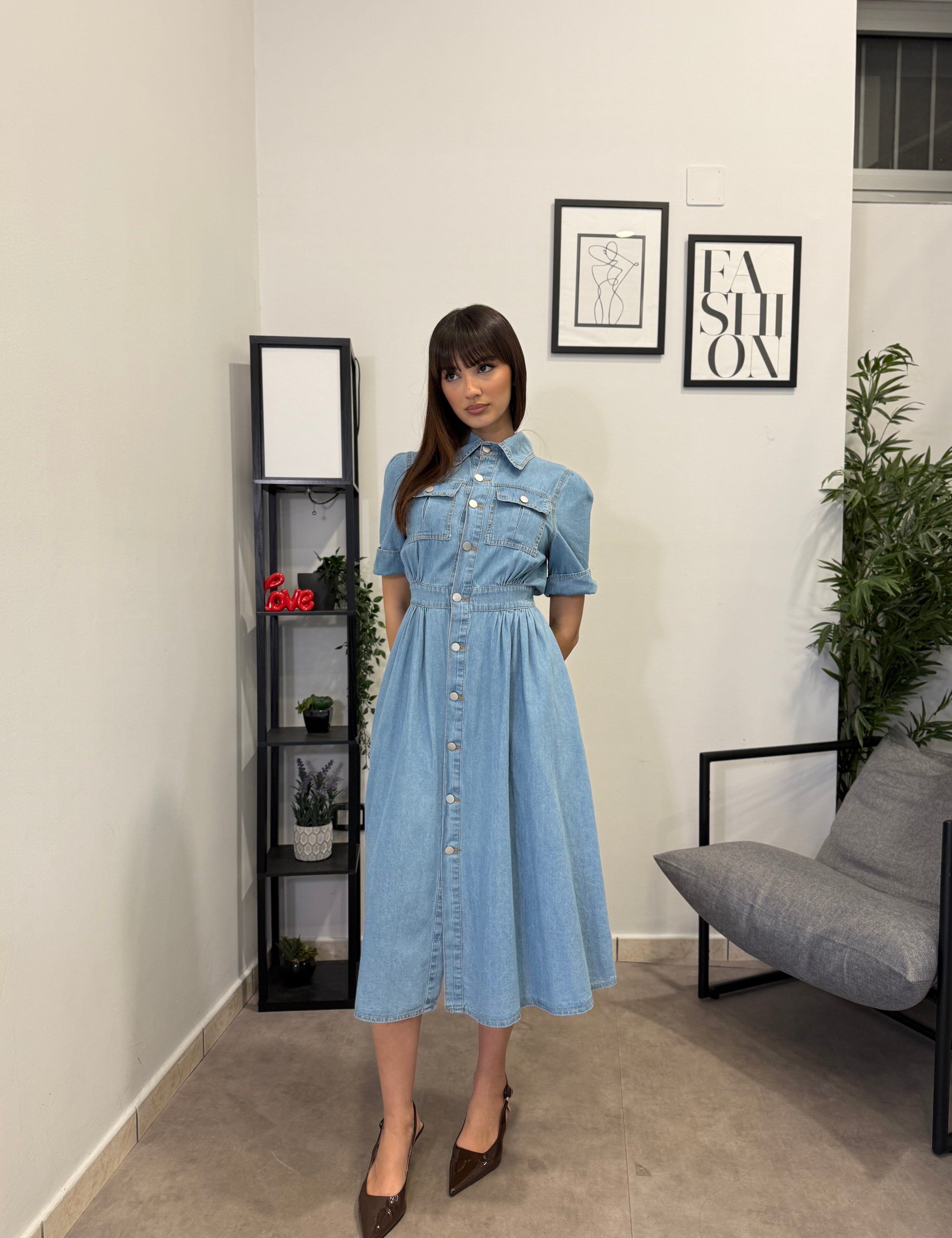 Abito in Denim Chiaro