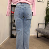 Jeans Wide leg Strappi 8656
