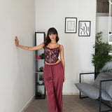 Pantalone Effetto Satin - Bordeaux 2420