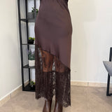 Gonna Satin con pizzo 5225