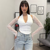 Maglia manica in pizzo 7746