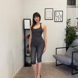 Tuta slim fit a pois 1276