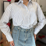 Camicia Crop rigata 9721