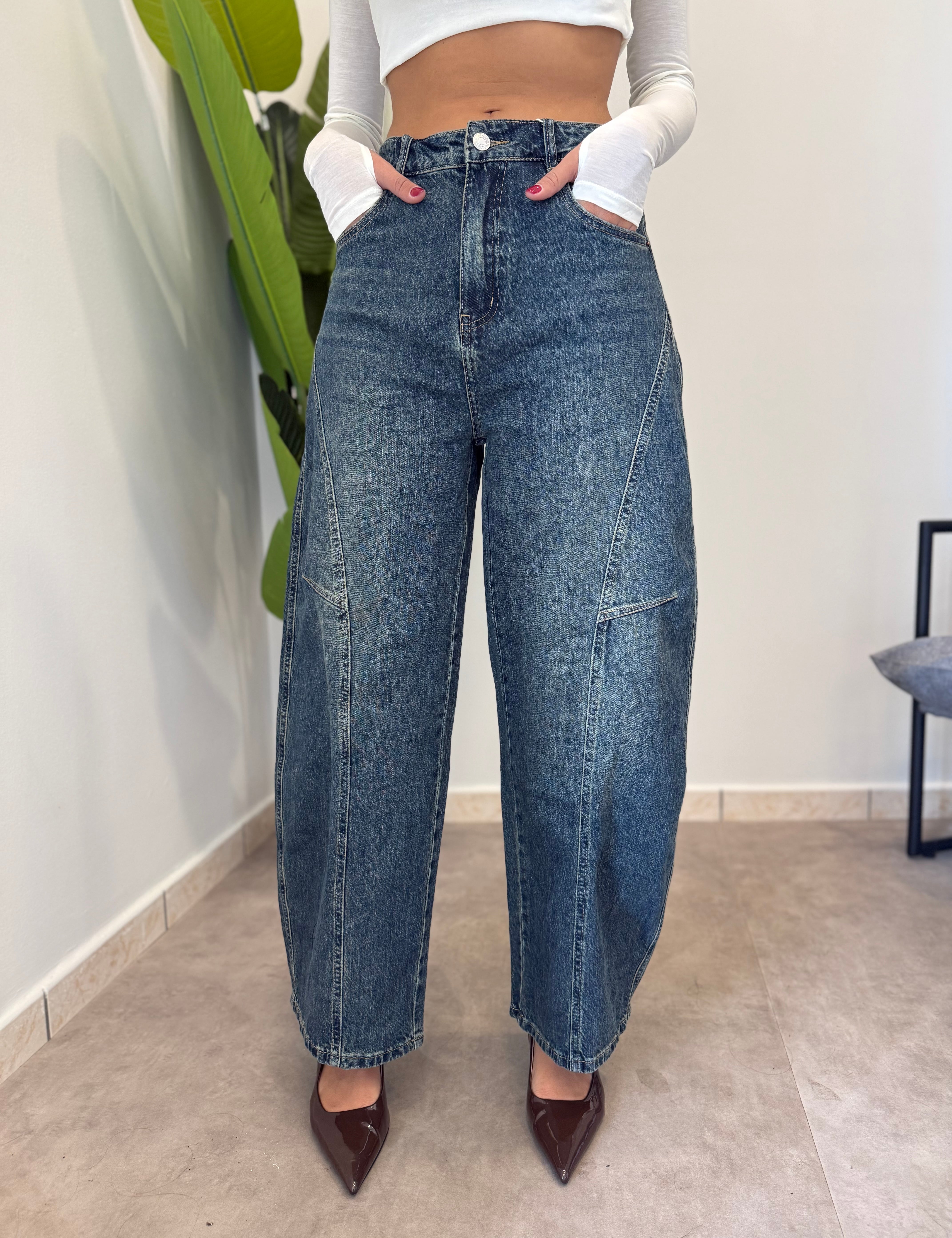 Jeans Barrel scuro 9614
