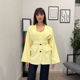 Blazer con Cintura Giallo - 3871