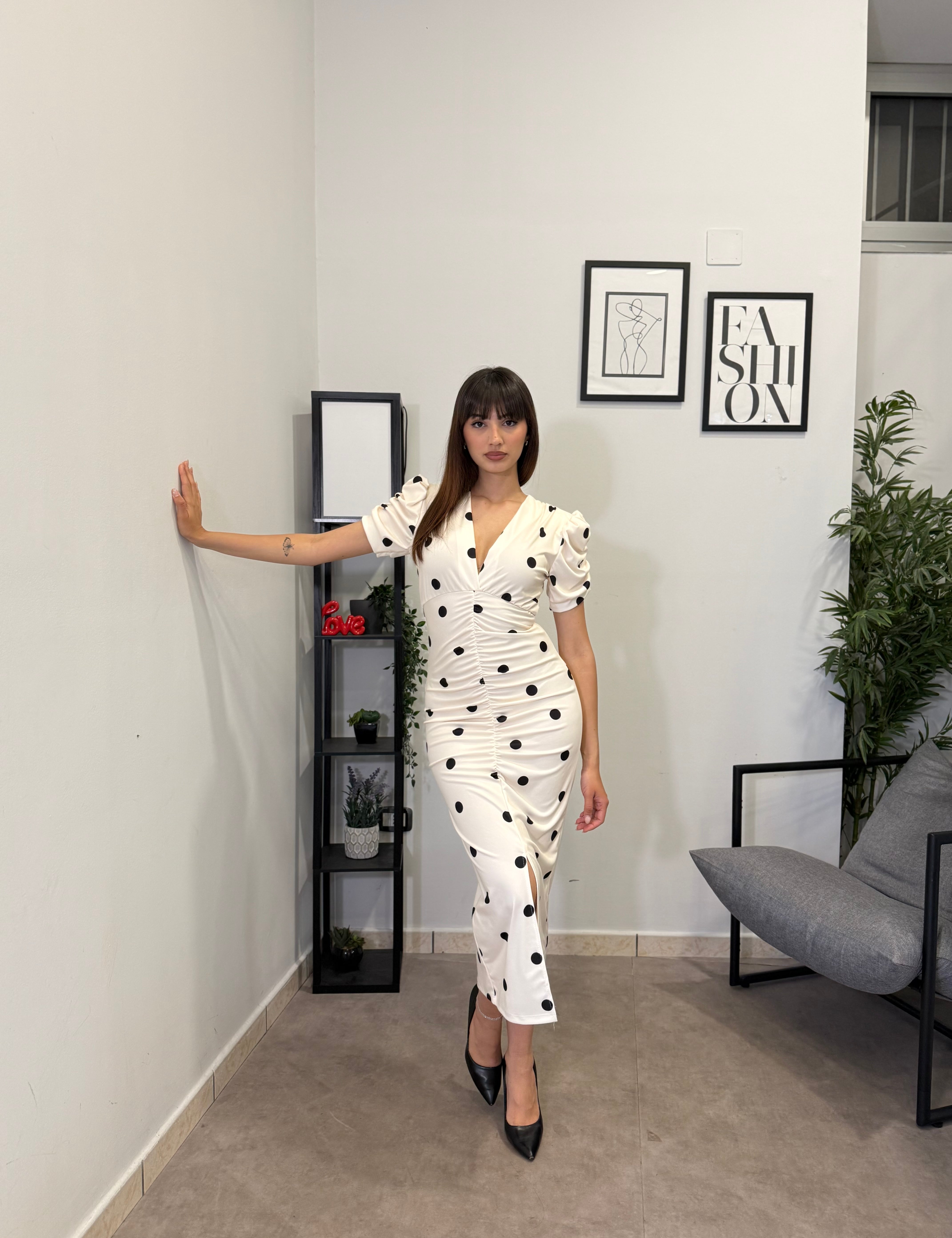 Abito Midi a Pois 6992