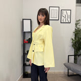 Blazer con Cintura Giallo - 3871
