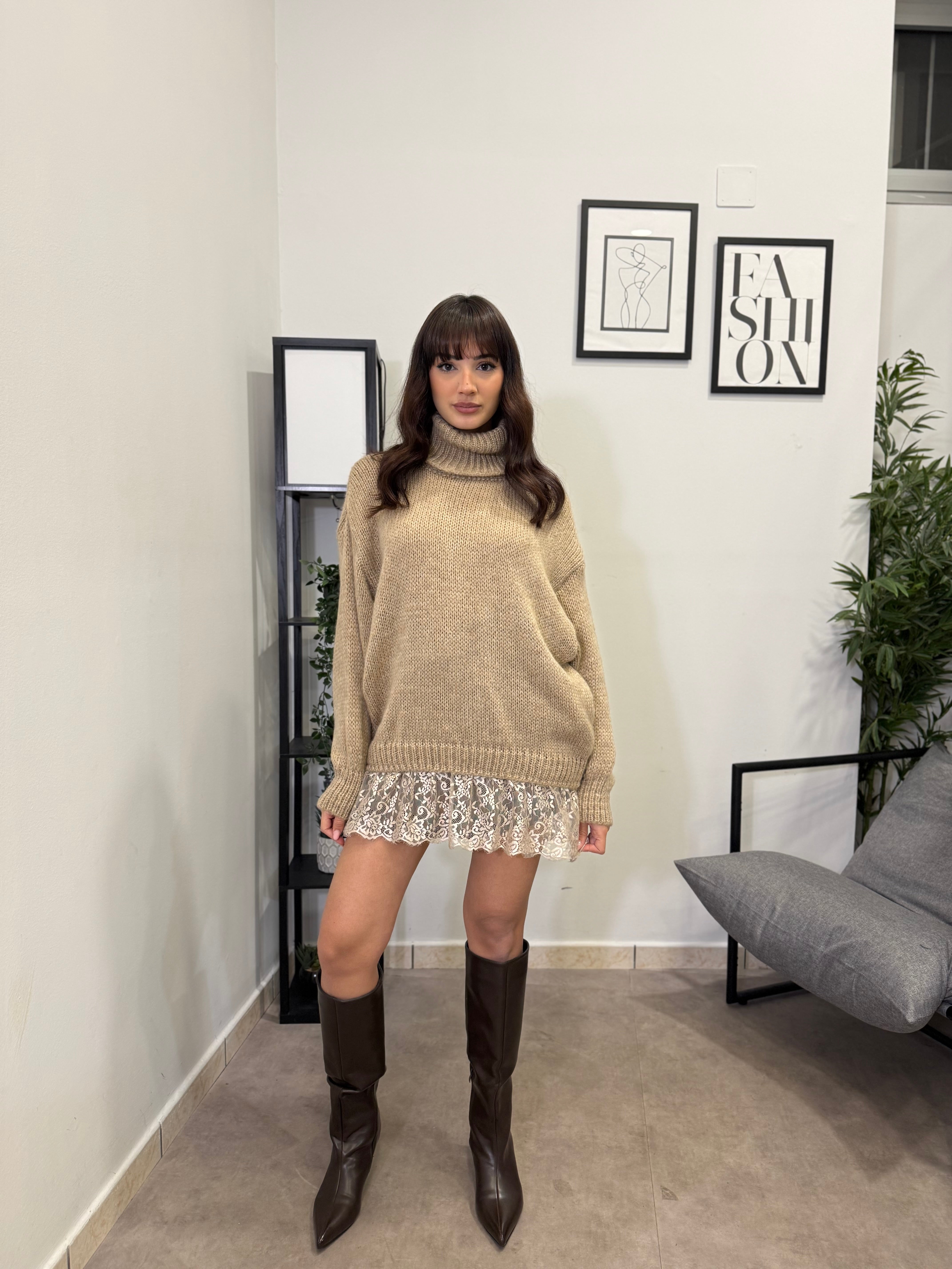 Maxi Pull con pizzo 3397