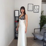 Abito Satin con pizzo 3099