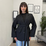 Blazer con Cintura Nero - 3871
