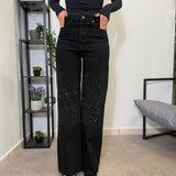 Jeans Black strass 2074