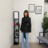 Blazer con Cintura Nero - 3871