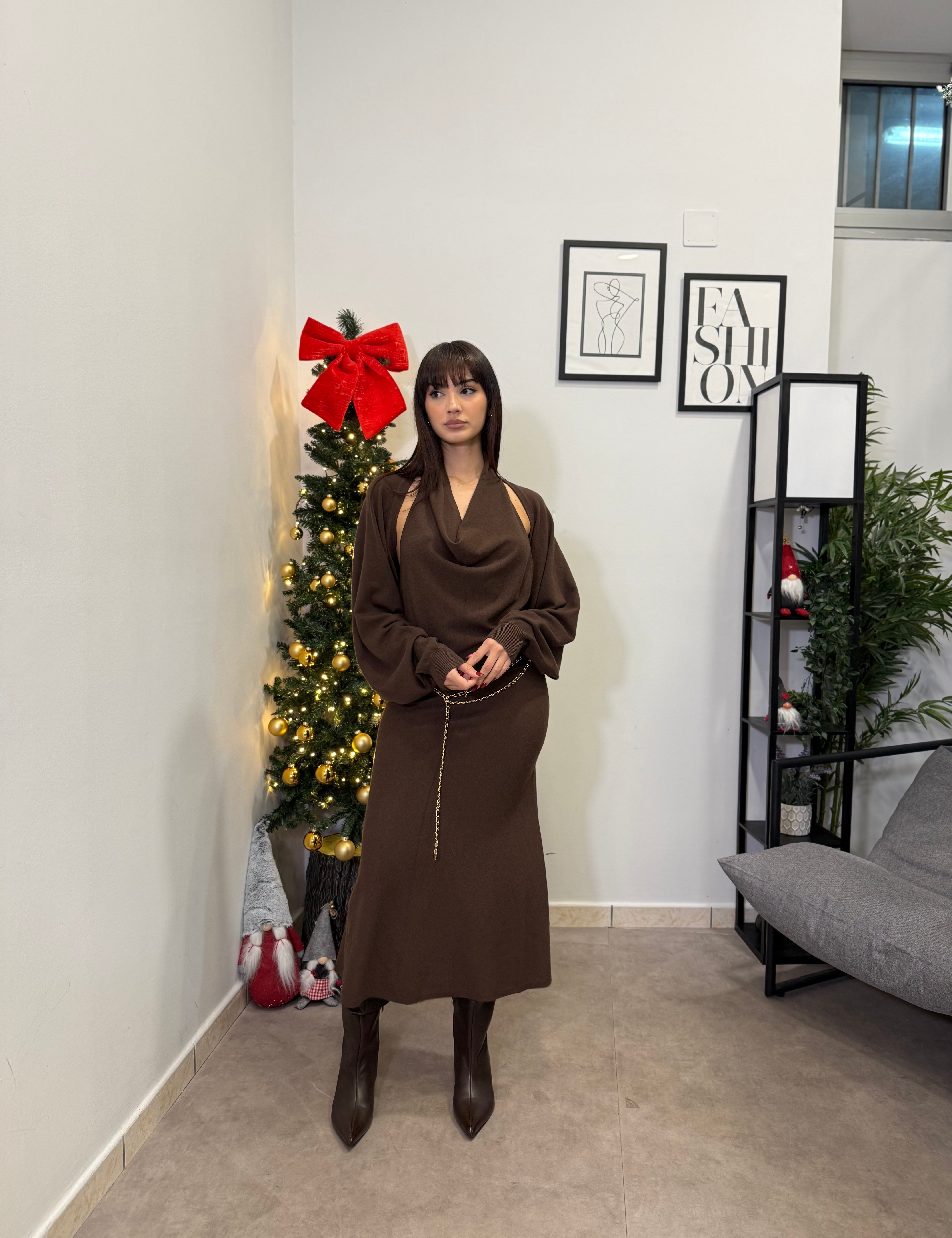 Abito Midi con coprispalle 828