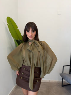Camicia velata con fiocco 2117