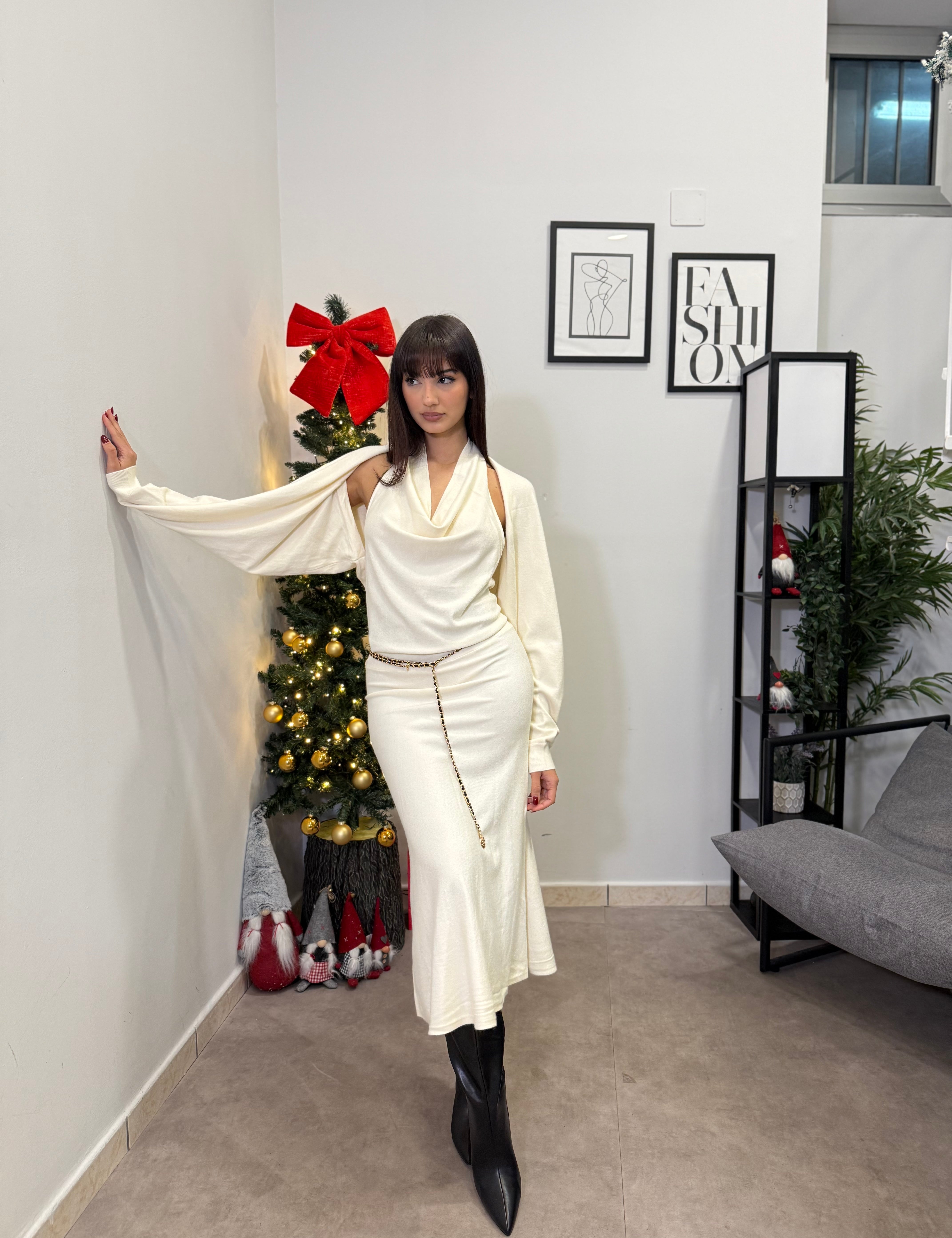 Abito Midi con coprispalle 828