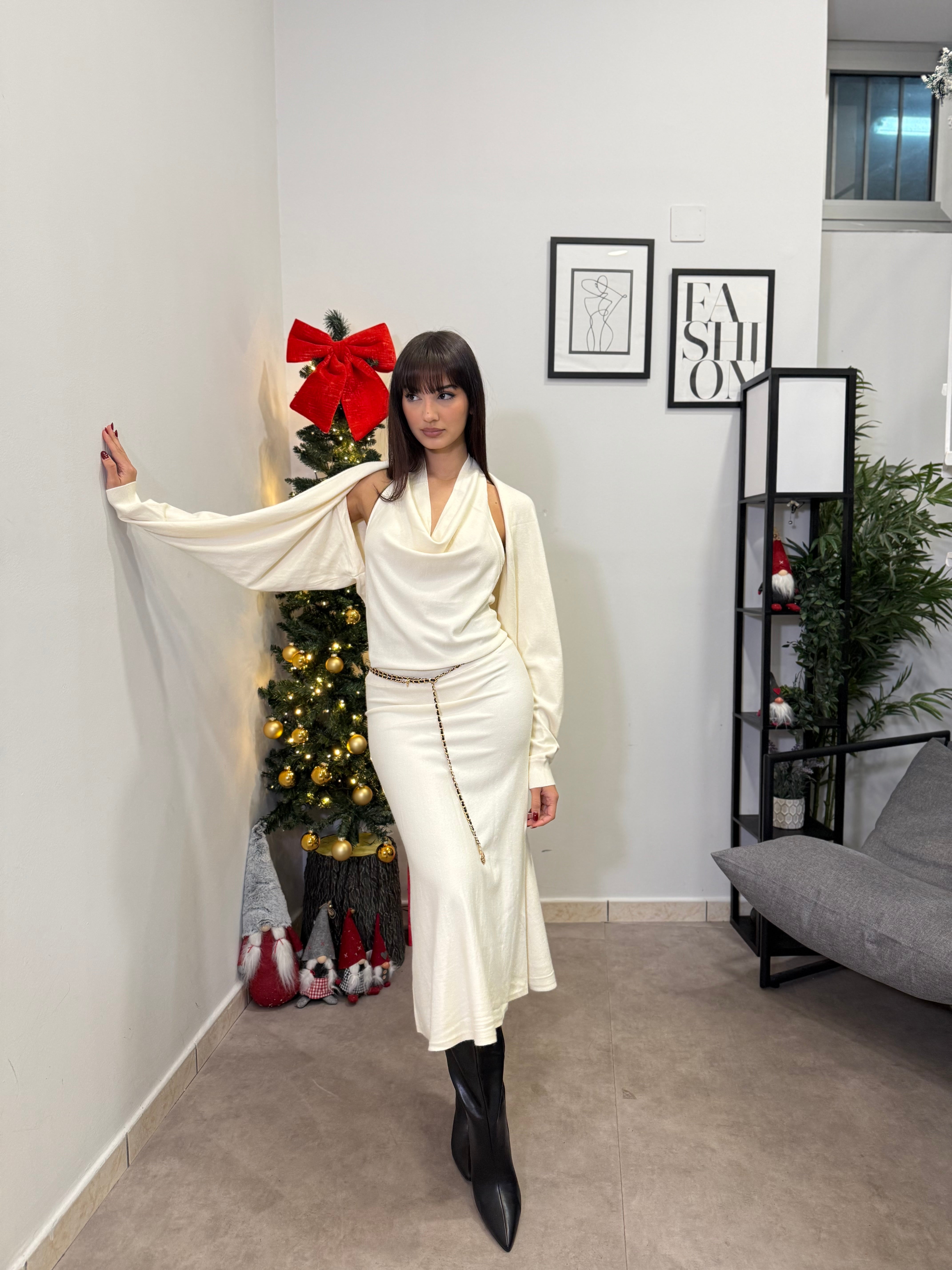 Abito Midi con coprispalle 828