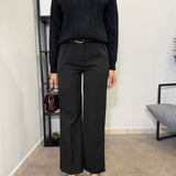 Pantalone in monolana - nero 336