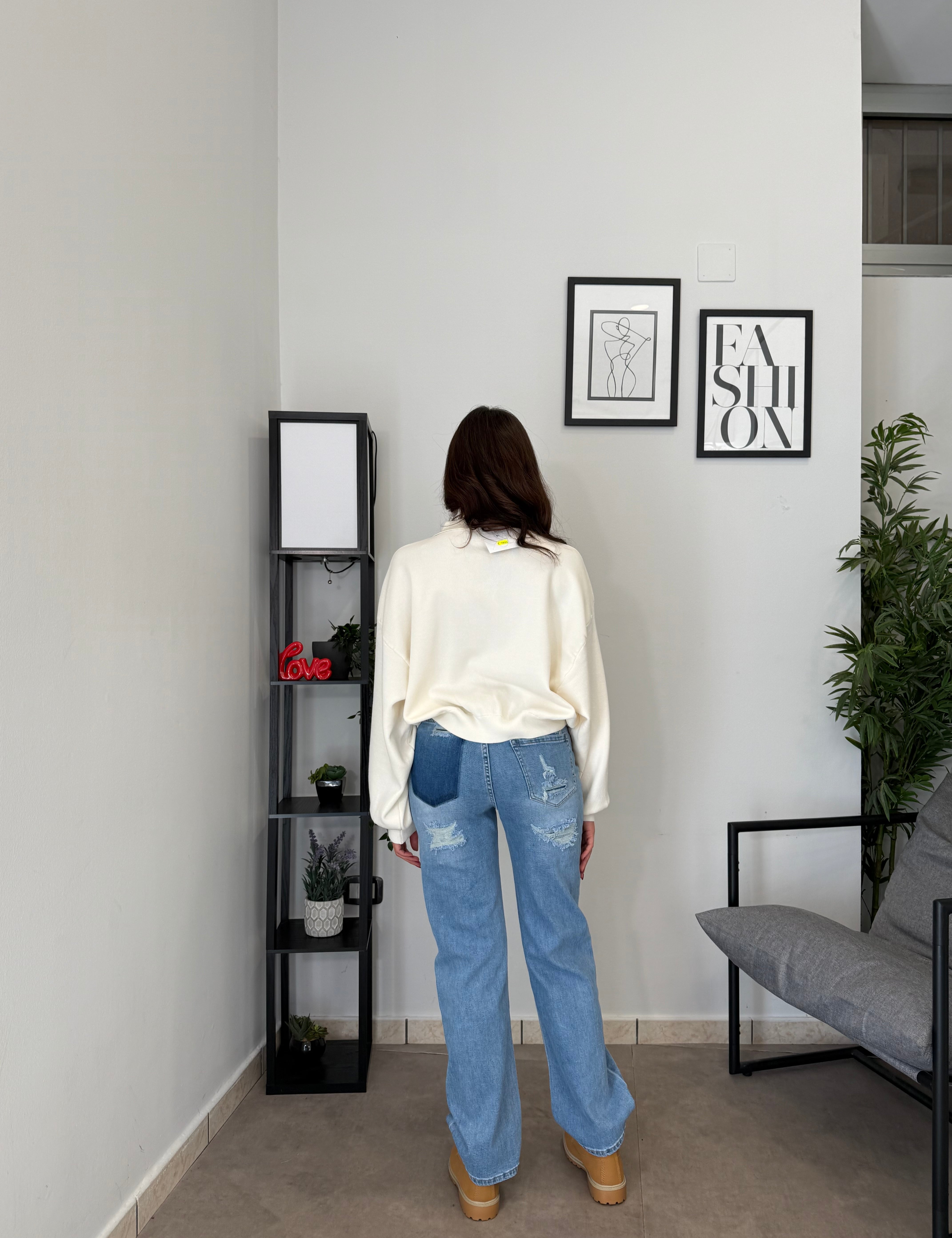 Jeans wide leg chiaro 9255