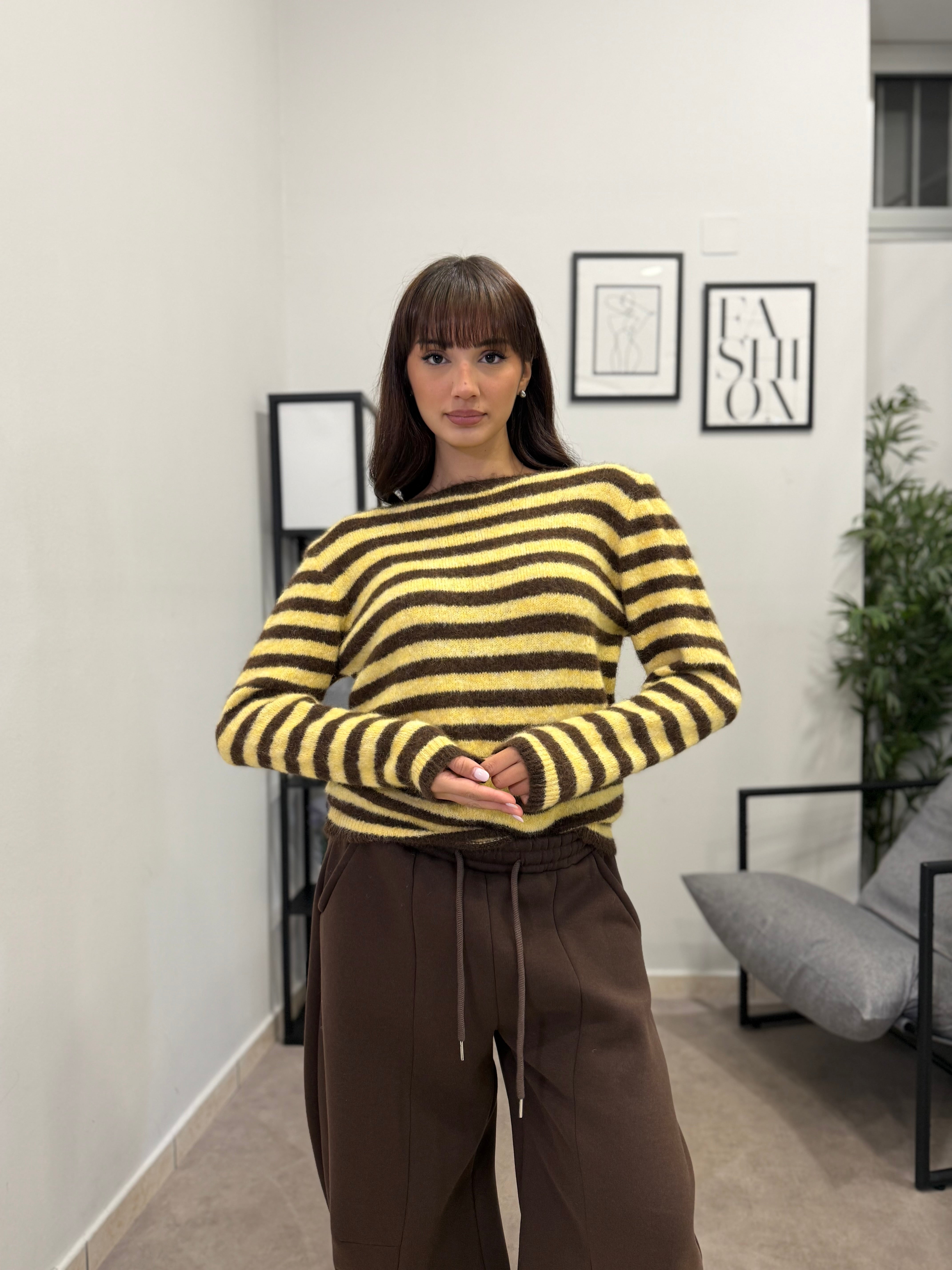 Pull simil Mohair rigato 3086