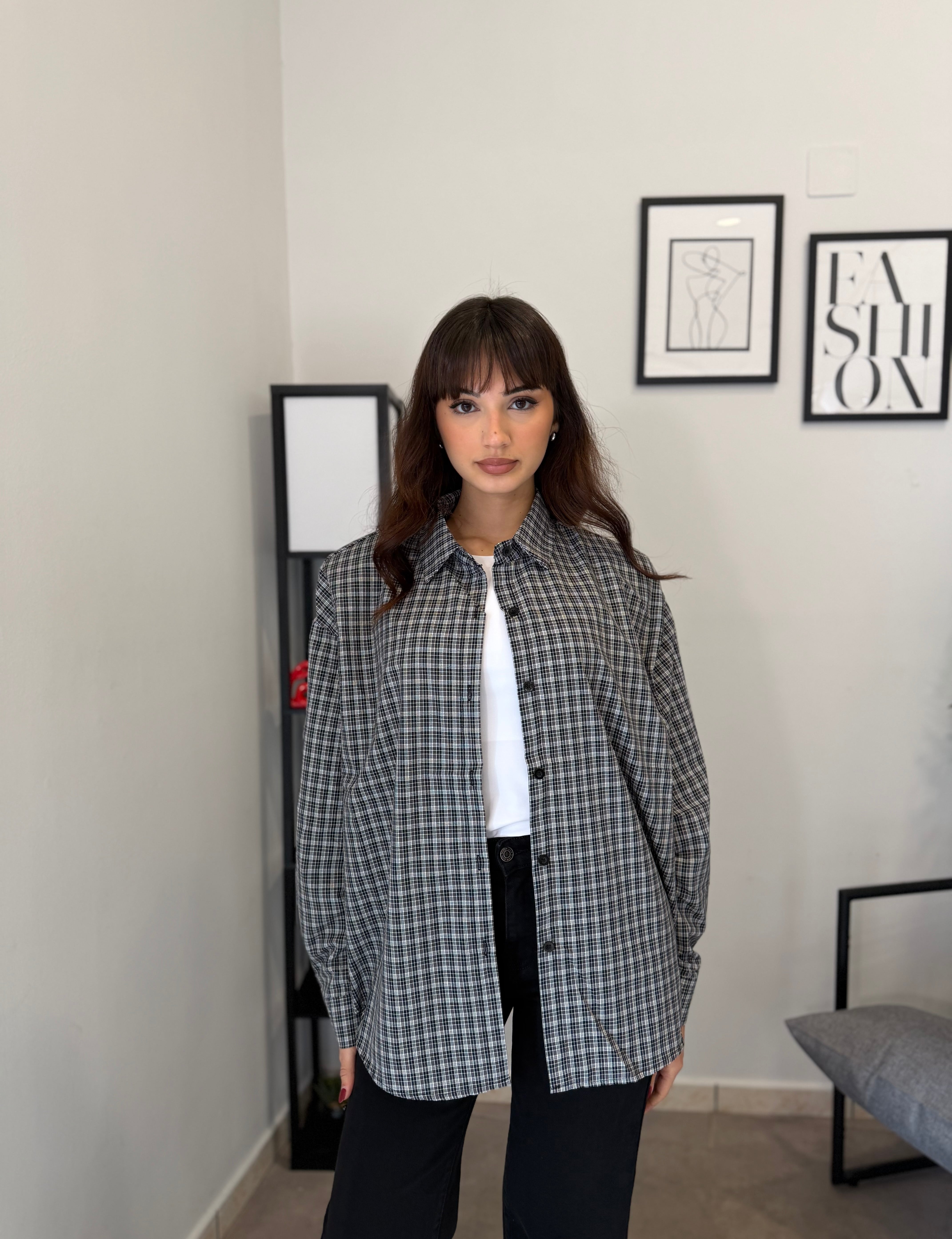 Camicia in cotone quadretti 2695