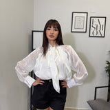 Camicia con fiocco Satin 6069