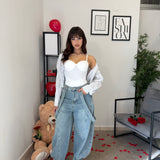 Jeans Ballon con Bretelle 22160