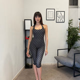 Tuta slim fit a pois 1276