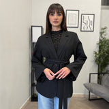 Blazer con Cintura Nero - 3871