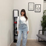 Salopette in denim chiaro 8038