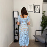 Abito in Macramè Livia - Azzurro 3934
