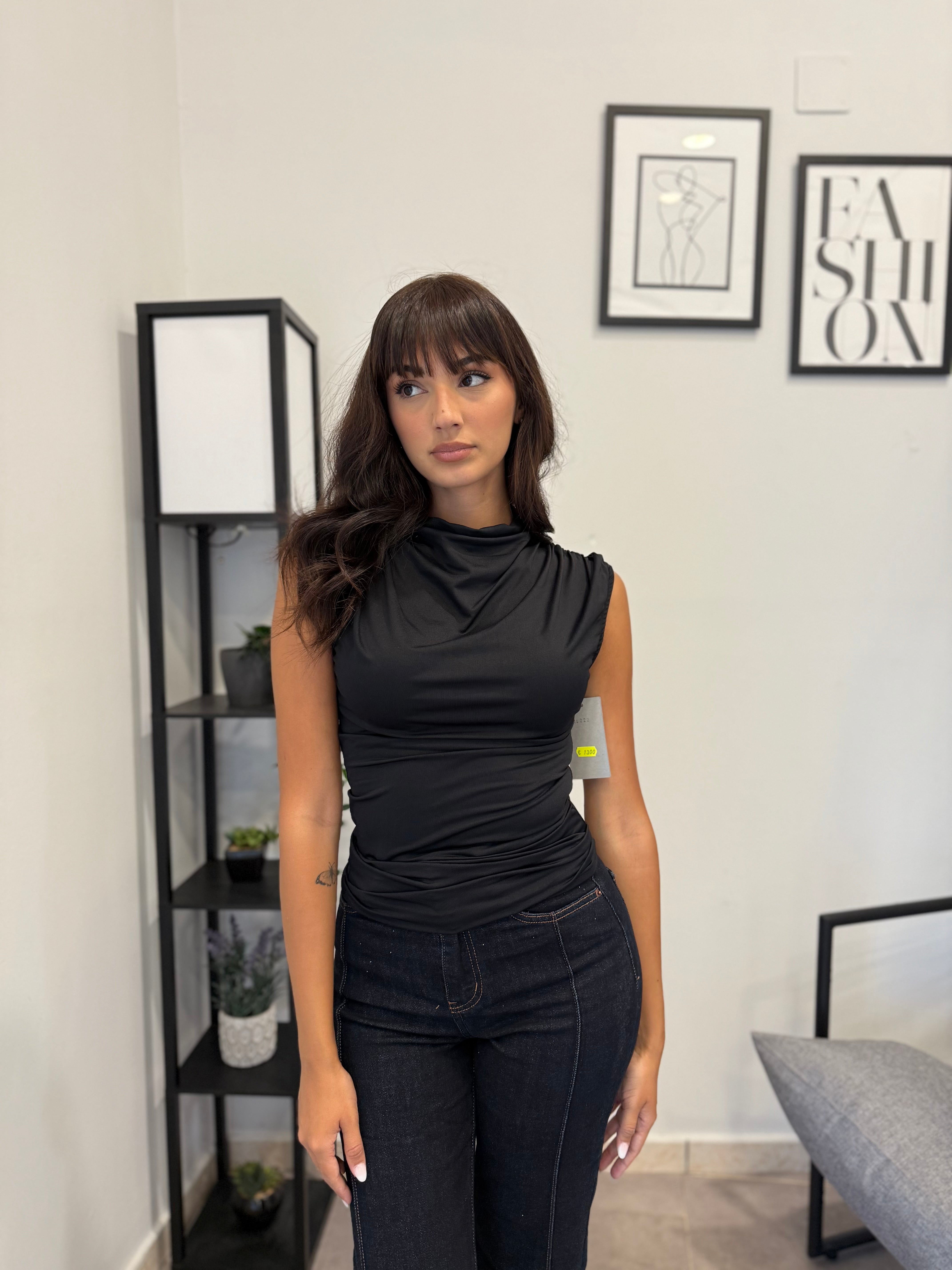 Maglia in licra con drappeggio 1422