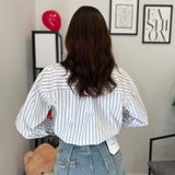 Camicia Crop rigata 9721