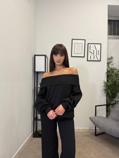 Felpa con scollo a barca 9703