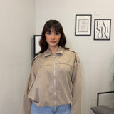 Giubbotto effetto camoscio - Beige 2808